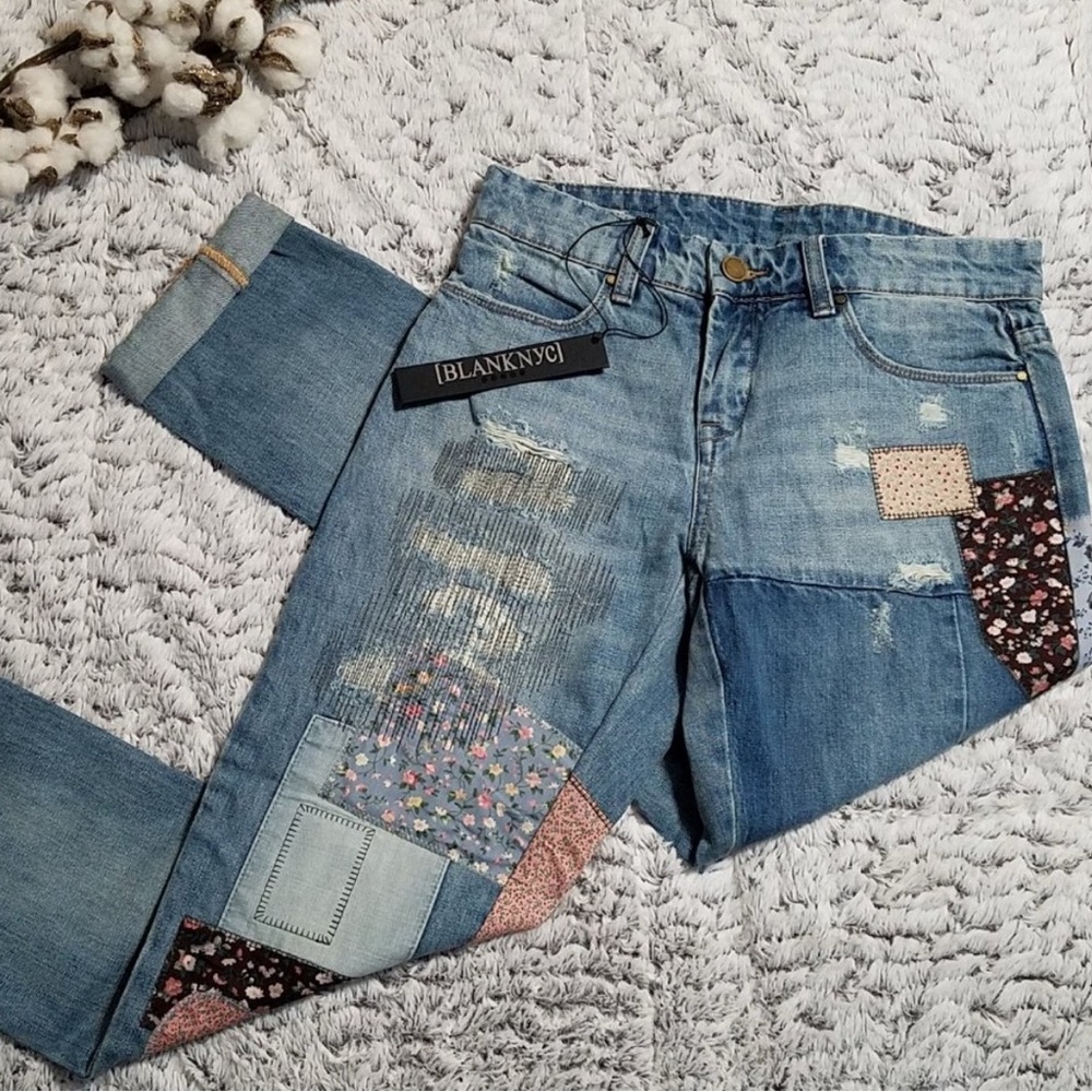 BLANK NYC Denim Patchwork Boyfriend Jean 24